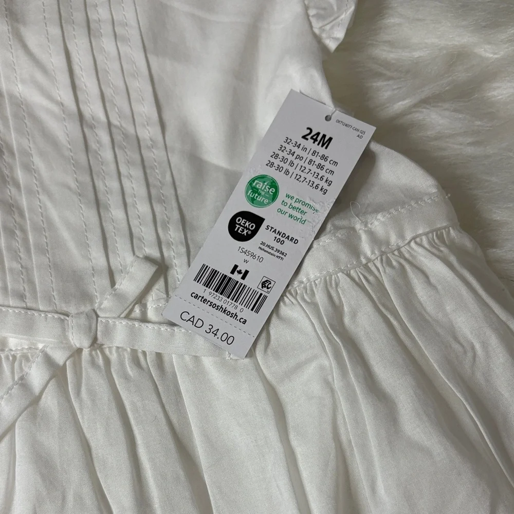 OshKosh B'gosh White Eyelet Casual Dress - Picture 6 of 10